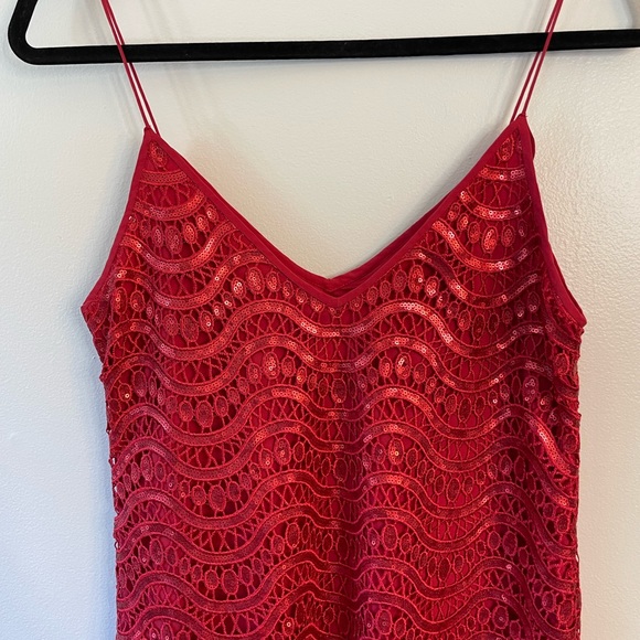 Saylor by Revolve Red Lace Sequin Mini Dress size XS - Picture 6 of 10